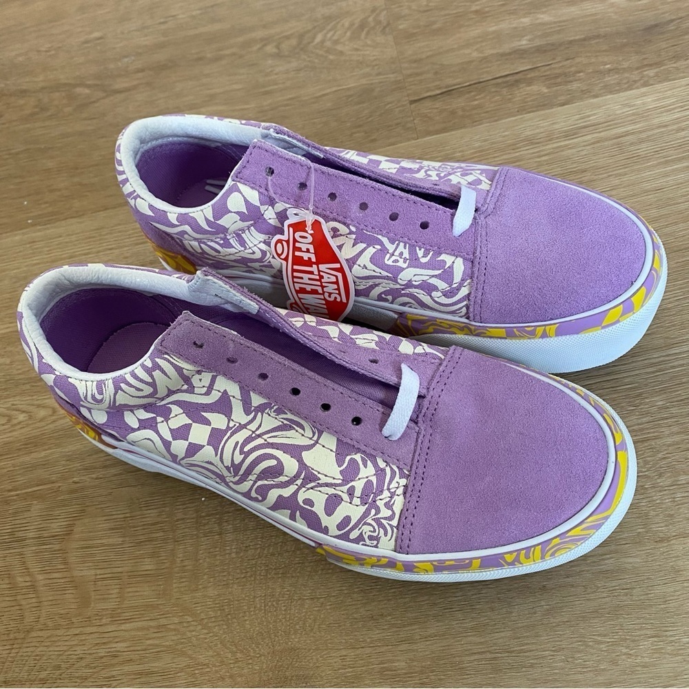 Vans Old Skool Stacked Wavy Days Platform Skate Shoes Purple Size 7 Women's - Picture 9 of 10